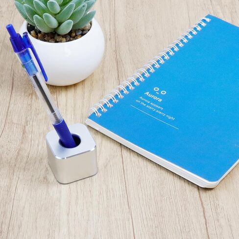 2Pcs Metal Pen Stand Office Desktop Single Pen Holder Stylus Pen Stand Home Toothbrush Stand Holder, Silver in Saudi Arabia
