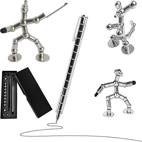 Fidget Pen, Magnetic Decompression Toy Pen, Stress Relief Toy, Gift for Adult, 15+ Teenage, Creative Pen for Office, Perfect Focus Ball Magnet Pen with Refills, Touchscreen Pen / Ralzupot (Silver) in Saudi Arabia