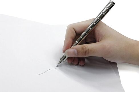 Fidget Pen, Magnetic Decompression Toy Pen, Stress Relief Toy, Gift for Adult, 15+ Teenage, Creative Pen for Office, Perfect Focus Ball Magnet Pen with Refills, Touchscreen Pen / Ralzupot (Silver) in Saudi Arabia