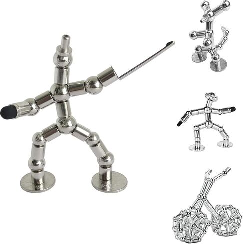 Fidget Pen, Magnetic Decompression Toy Pen, Stress Relief Toy, Gift for Adult, 15+ Teenage, Creative Pen for Office, Perfect Focus Ball Magnet Pen with Refills, Touchscreen Pen / Ralzupot (Silver) in Saudi Arabia