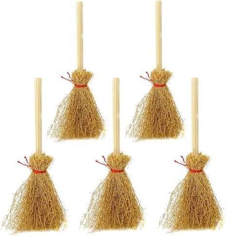 Mini Broom Rope Wizard Broom Halloween Decorative Accessory Hangings Decorations (Red) in Saudi Arabia