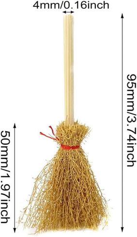 Mini Broom Rope Wizard Broom Halloween Decorative Accessory Hangings Decorations (Red) in Saudi Arabia