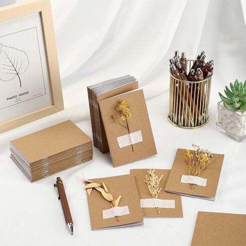 Kisston 50 Sets Mini Pocket Notebook with Pens Bulk Small Memo Notepad with Bamboo Pens Employee Appreciation Gifts for Employee Coworker Team Christmas Gifts(Retro Colors) in Saudi Arabia