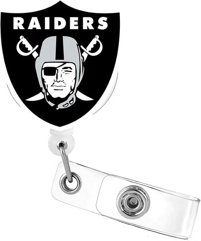 1pcs for Raiders Retractable Badge Reel Holder with ID Clip, for Nurse, Nursing Student, Teacher, Doctor, Medical Assistant, Work, Office in Saudi Arabia