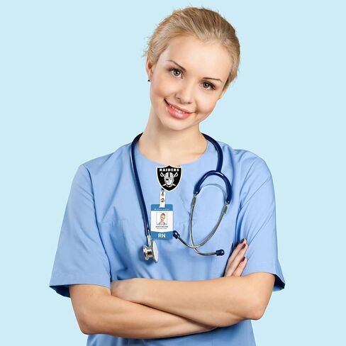 1pcs for Raiders Retractable Badge Reel Holder with ID Clip, for Nurse, Nursing Student, Teacher, Doctor, Medical Assistant, Work, Office in Saudi Arabia