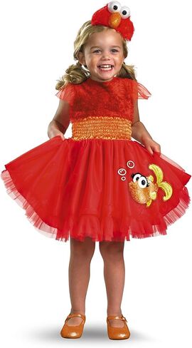 Sesame Street baby-girls Frilly Elmo Costume, Official Elmo Halloween OutfitChildren's Costume in Saudi Arabia