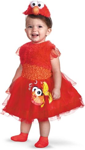 Sesame Street baby-girls Frilly Elmo Costume, Official Elmo Halloween OutfitChildren's Costume in Saudi Arabia