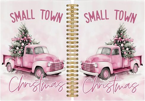 Vintage Merry Christmas Tree Journal Notebook - Retro Rustic Christmas Winter Notebooks College Ruled for Work School, Gifts for Women, Office Supplies, Hardcover Spiral Notebook 5.5"x8.3" in Saudi Arabia