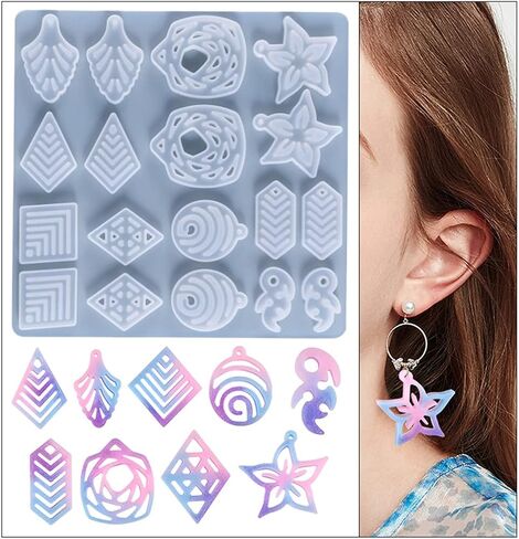 Leaf Flowers Earring Resin Molds,Small Silicone Earring Molds for Epoxy Resin,Earring Jewelry Resin Casting Molds for Jewelry Making in Saudi Arabia