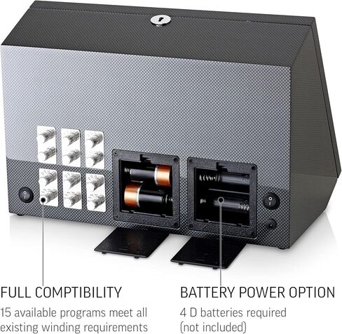 12 ملفاف ساعة للساعات الأوتوماتيكية مع خيار إيقاف المحرك (أبنوسي) in Kuwait