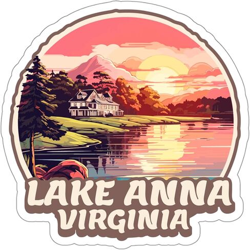 Lake Anna Virginia Sticker Travel Outdoors Decal Vinyl Small Waterproof for Water Bottle Mug Passport Book Scrapbook Notebook Laptop Tumbler Skateboard Computer Phone Size 4" Funny Gift ID44990 in Saudi Arabia