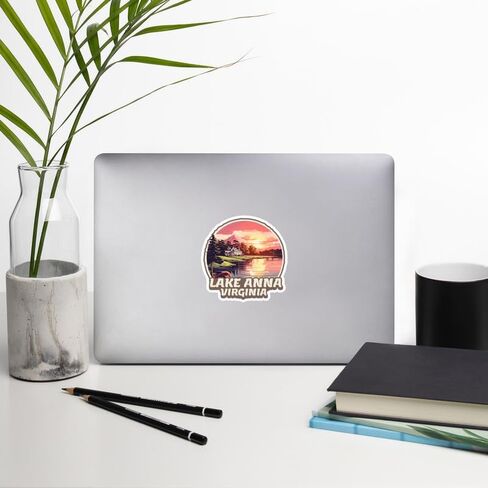 Lake Anna Virginia Sticker Travel Outdoors Decal Vinyl Small Waterproof for Water Bottle Mug Passport Book Scrapbook Notebook Laptop Tumbler Skateboard Computer Phone Size 4" Funny Gift ID44990 in Saudi Arabia