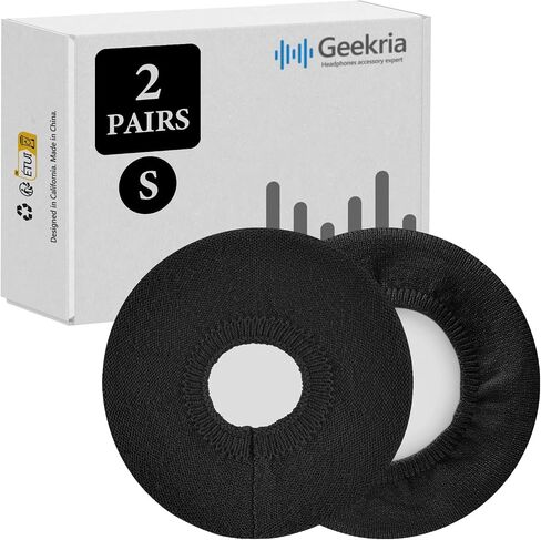 Geekria 2 Pairs Knit Fabric Headphones Ear Covers, Washable & Stretchable Sanitary Earcup Protectors for On-Ear Headset Ear Pads, Sweat Cover for Warm & Comfort (S/Grey) in Saudi Arabia