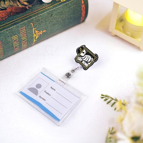 Badge Reel Retractable with Alligator Clip Interesting Spaceship Badge Holder Acrylic Name Badge Accessories Suitable for Hospital Nurses School Teachers Students Office Women Men in Saudi Arabia
