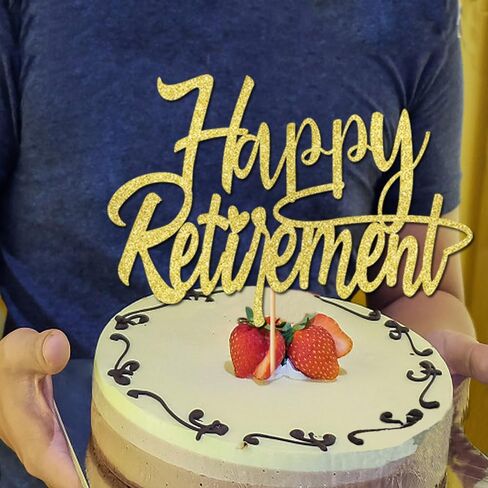 Happy Retirement Cake Topper,Glitter The Legend Has Retired Cake Decorations,for Men or Women Officially Retired Decor,Corporation Farewell Party Retirement Party Supplies (Gold) in Saudi Arabia