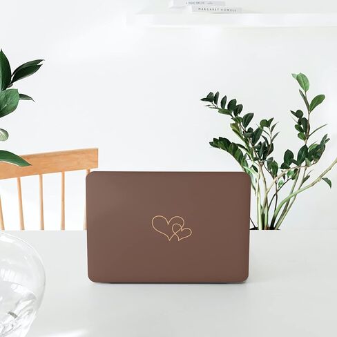 Seorsok Compatible with MacBook Air 13 Inch Case 2022 2021 2020 2019 2018 Release A1932 A2179 M1 A2337 Touch ID, Cute&Lovely Heart Pattern Plastic Hard Shell Case with Keyboard Cover,Brown in Saudi Arabia