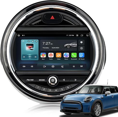 ستيريو راديو Android 13 لسيارة Mini Coupe Countryman Clubman وHatch، Qualcomm 668SOS، دعم CarPlay اللاسلكي، 4G، التحكم في المقبض (9 بوصات فتحات متوازية للقرص المضغوط الأسود) in Kuwait