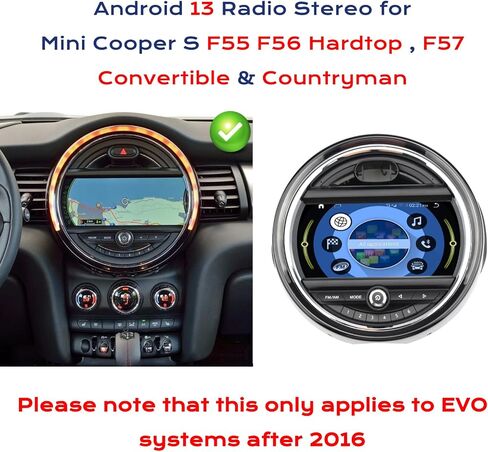 ستيريو راديو Android 13 لسيارة Mini Coupe Countryman Clubman وHatch، Qualcomm 668SOS، دعم CarPlay اللاسلكي، 4G، التحكم في المقبض (9 بوصات فتحات متوازية للقرص المضغوط الأسود) in Kuwait