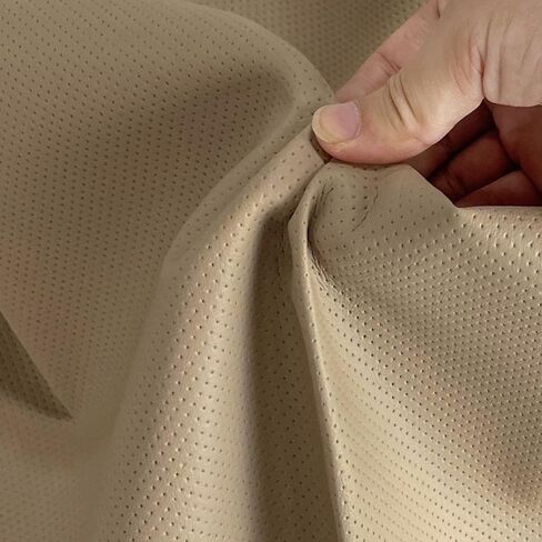 HYANG 1 Yard 54" x 36" Faux Leather Fabric 0.9 mm Thick PU Faux Leather Fabric by The Yard for Making Sofa Bags Chairs Car Seats DIY Crafts Upholstery ，Super Soft Solid Color Fabric Khaki in Saudi Arabia