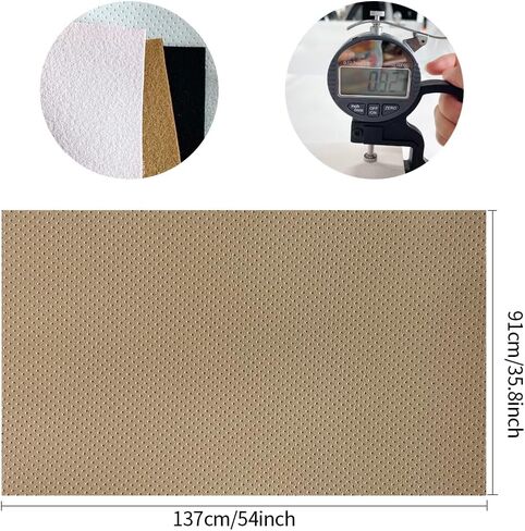 HYANG 1 Yard 54" x 36" Faux Leather Fabric 0.9 mm Thick PU Faux Leather Fabric by The Yard for Making Sofa Bags Chairs Car Seats DIY Crafts Upholstery ，Super Soft Solid Color Fabric Khaki in Saudi Arabia