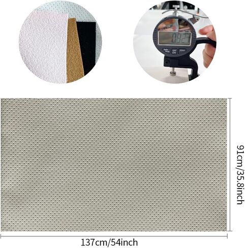 HYANG 1 Yard 54" x 36" Faux Leather Fabric 0.9 mm Thick PU Faux Leather Fabric by The Yard for Making Sofa Bags Chairs Car Seats DIY Crafts Upholstery ，Super Soft Solid Color Fabric Khaki in Saudi Arabia