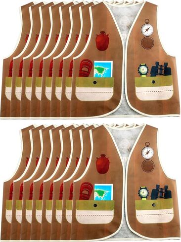 16 Pcs Kid Career Role Play Vest Costume Construction Fireman Police Soldier Vest Bulk for Kid Halloween Cosplay in Kuwait