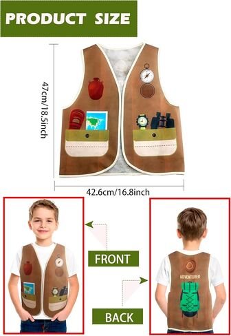 16 Pcs Kid Career Role Play Vest Costume Construction Fireman Police Soldier Vest Bulk for Kid Halloween Cosplay in Kuwait
