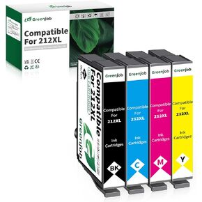 Remanufactured Ink Cartridges Replacement for Epson 212 212XL T212 XL Ink Cartridges Work with Expression XP-4100 XP-4105 Workforce WF-2850 WF-2830 (Black, Cyan, Magenta, Yellow, 4-Pack)