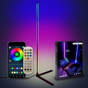 Smart Double Sided LED Corner Floor Lamp, RGB 16 Million DIY Colors, Music Sync, Perfect for Any Room Any Time