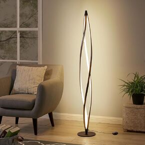 Floor Lamp,LED Floor Lamps for Living Room,40W - 2500LM - 3Color Bright Remote Dimmable Standing Lamp,53" Spiral Black Modern Floor Lamp for Living Room Bedroom Office Dining Room.
