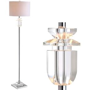 JONATHAN Y JYL1046A Aria 63" Crystal/Metal LED Floor Lamp Contemporary,Glam,Transitional for Bedrooms, Living Room, Office, Reading, Clear/Chrome