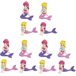 Amosfun 12pcs Mermaid Doll Cake Toppers - Party Cake Decorations for Girl Birthday Baby Shower Party Ocean Party 2.55-2.95 Inch in Kuwait