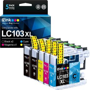 E-Z Ink Pro LC103 LC103XL Compatible Ink Cartridge Replacement for Brother LC103 LC101 Ink Cartridges Compatible with MFC-J870DW MFC-J6920DW MFC-J475DW MFC-J470DW (2B1CMY,5 Packs)
