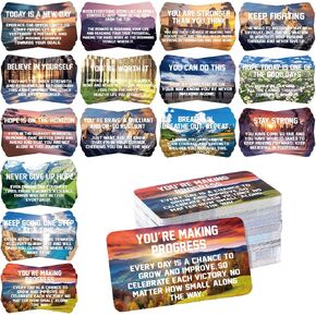 300 Pcs Recovery Encouragement Cards 3.5 x 2 Inch Motivational Inspirational Cards Positive Affirmation Card Sobriety Recovery Blank Greeting Gifts for Bags Fillers