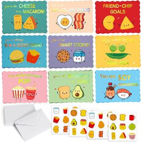 Prophet 36 Pack Gold Foil Valentines Day Cards for Kids School, 9 Assorted Designs with Envelopes & Cartoon Stickers, Great for Boys & Girls Classroom Activities