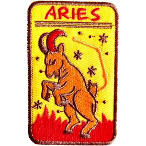 12 Sign of Zodiac Patch, Aries Constellation Emblem Iron Patch Embroidered Sew On Patches for Girl Skirt Dress Kid's Bag T-Shirt Clothes