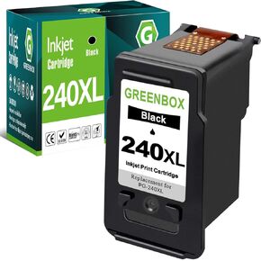 GREENBOX 240XL Black Remanufactured Ink Cartridge Replacement for Canon PG-240XL 240 XL Compatible for PIXMA MG3620 TS5120 MX532 MX472 MX452 MG3522 MG2120 MG3520 MG3220 Printer (1-Pack)