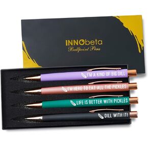 InnoBeta Pickle Gifts Ballpoint Pen Set of 4, Gifts for Pickle Lovers on Birthday and Christmas