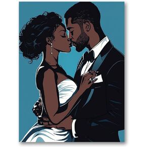 Ginfonr DIY 5D Diamond Art Kits for Adults, Couple Diamond Painting for Adults, Diamond Art African Couple Full Drill, Diamond Art Kits Embroidery Rhinestone Craft for Home Wall Decor 12 * 16 Inch06