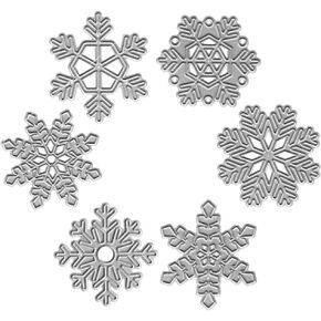 قوالب القطع المعدنية 6 رقاقات الثلج النقش الاستنسل تخفيضات لصنع البطاقات سكرابوكينغ ورقة كرافت ألبوم الطوابع ديكور ذاتي الصنع in Kuwait