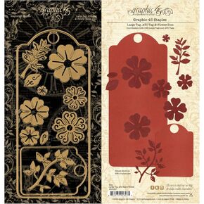 Graphic 45 4501687 G45 Staples Large Tag, ATC Tag & Flower Dies