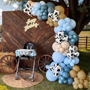 Dusty Pink Cow Balloon Arch Garland Kit – Dusty Pink, Light Pink, Brown, Sand White and Cow Print Balloons for Baby Shower, Birthday, Farm, Western, and Cowboy Theme Party Decoration
