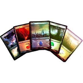 MTG Magic the Gathering 20 Assorted Foil Land (4 Forest, Island, Mountain, Plains, Swamp)