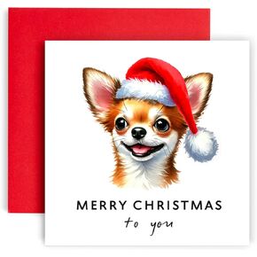 Huxters Christmas Card from the Dog – Dachshund - Merry Christmas to Dog Mum and Dog Dad – Christmas Card from the Dog to Friends Family First Christmas (Dachshund)
