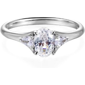 ONKAZO Moissanite Engagement Rings for Women 1.5ct Lab Created Diamond Solitaire Promise Ring D Color VVS1 Clarity 18K White Gold Plated Wedding Band 925 Sterling Silver Anniversary Ring