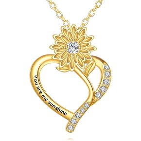 KECHO 14k Solid Gold Heart Necklace for Women Moissanite Heart Pendant Necklace Mothers Day Valentines Jewelry Gifts for Mom Girlfriend Friends