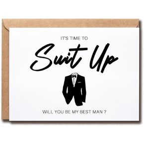 OystersPearl It's Time To Suit Up - Will You Be My Best Man - Usher - Page Boy - Groomsmen Wedding Proposal Card - Valentine Greeting Card
