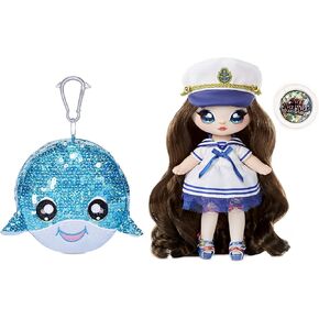Na! Na! Na! Surprise 2-in-1 Fashion Doll and Sparkly Sequined Purse Sparkle Series – Sailor Blu, 7.5" Sailor Doll , Blue ( Packaging May Vary )