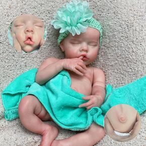 OtardDolls Reborn Baby Dolls, 18 Inch Realistic Newborn Baby Dolls Soft Full Silicone Baby Doll Real Life Washable Baby Doll with Clothes and Bottles