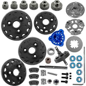 RC 48P(76T 83T 86T 90T) Spur Gear & Transmission Gear & Slipper Clutch Slipper Rebuild Kit Pressure Plate Upgrades Part for 1/10 Slash/Rustler/Stampede/Bandit/2WD (VXL),Titanium